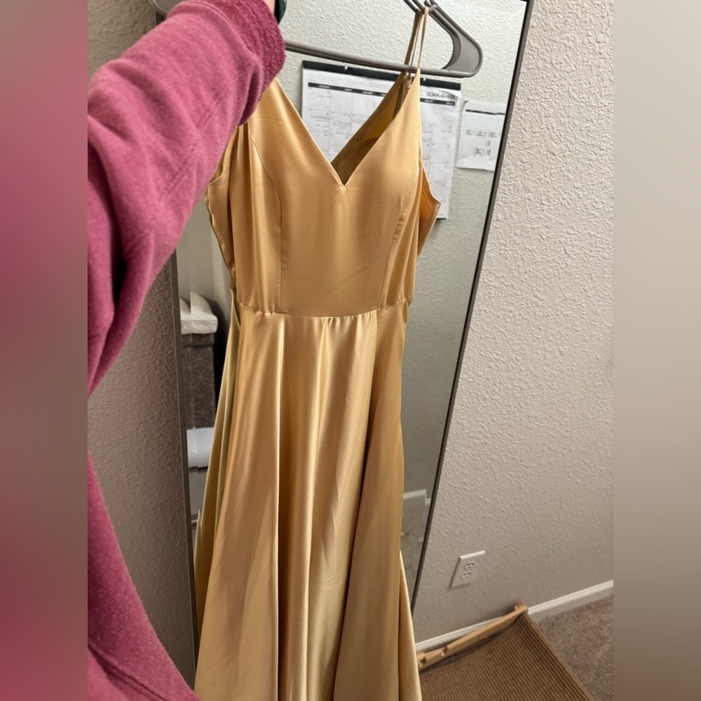Long gold formal dress worn once